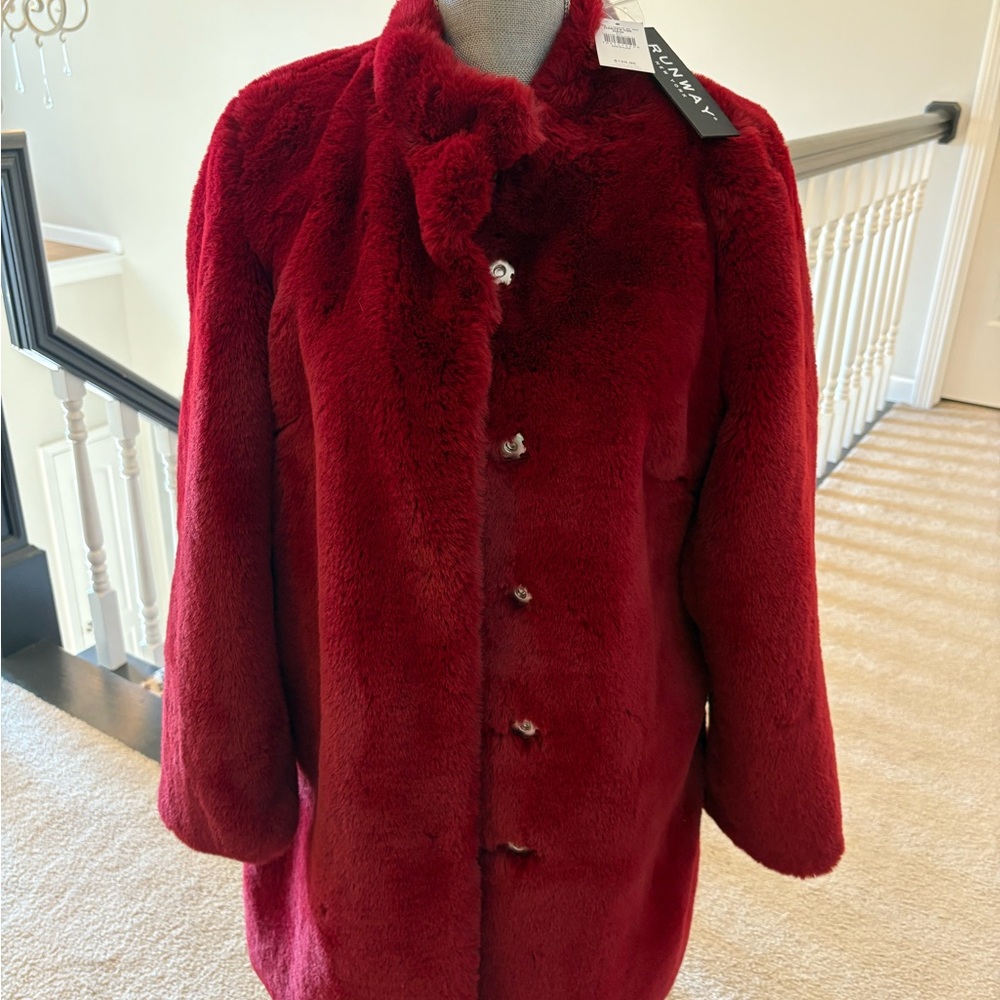 RUNWAY New York Deep Red Teddy Jacket